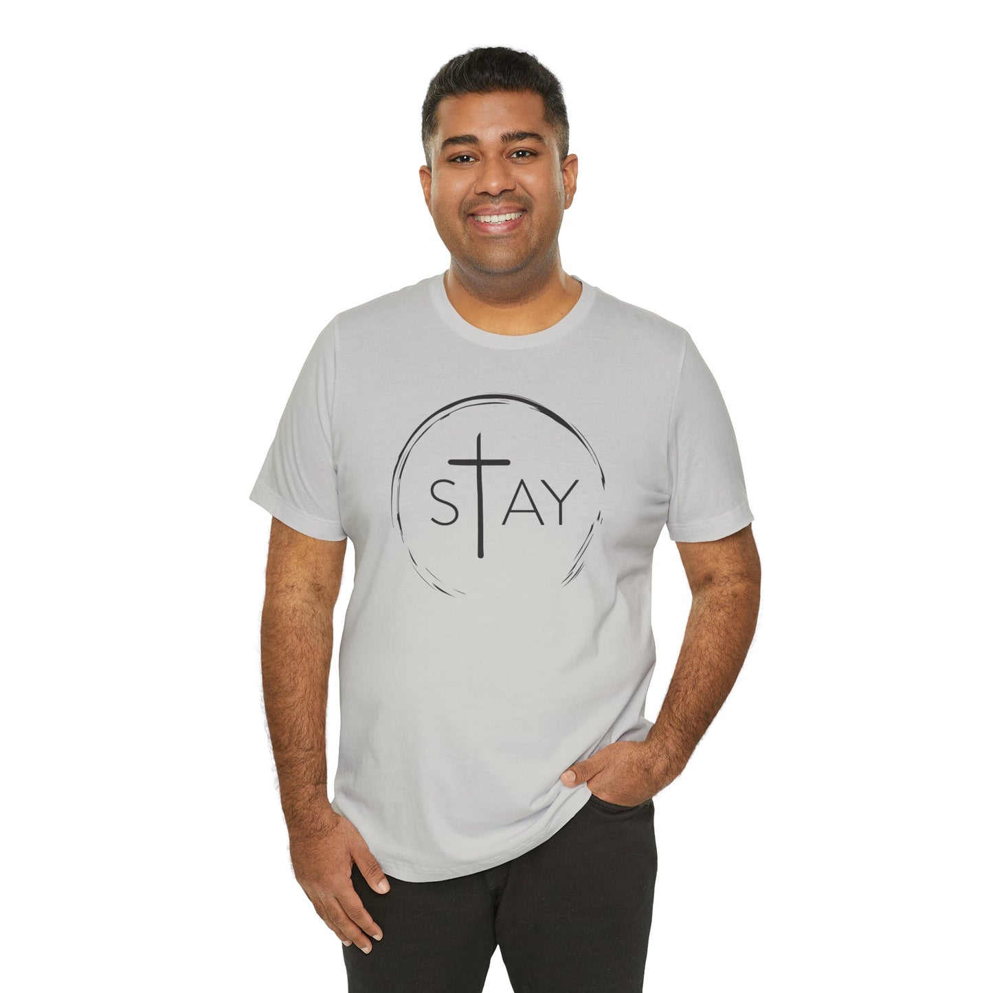 StayAlive™️ with Cross Unisex Jersey Short Sleeve Tee