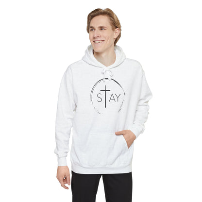 StayAlive™️ with Cross Garment-Dyed Hoodie Unisex