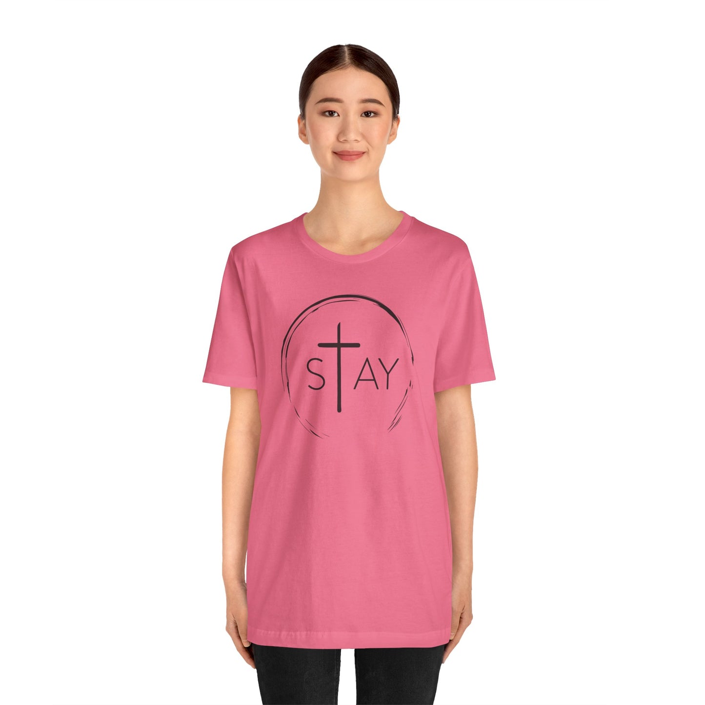 StayAlive™️ with Cross Unisex Jersey Short Sleeve Tee