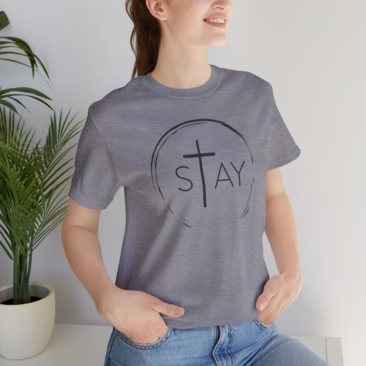 StayAlive™️ with Cross Unisex Jersey Short Sleeve Tee