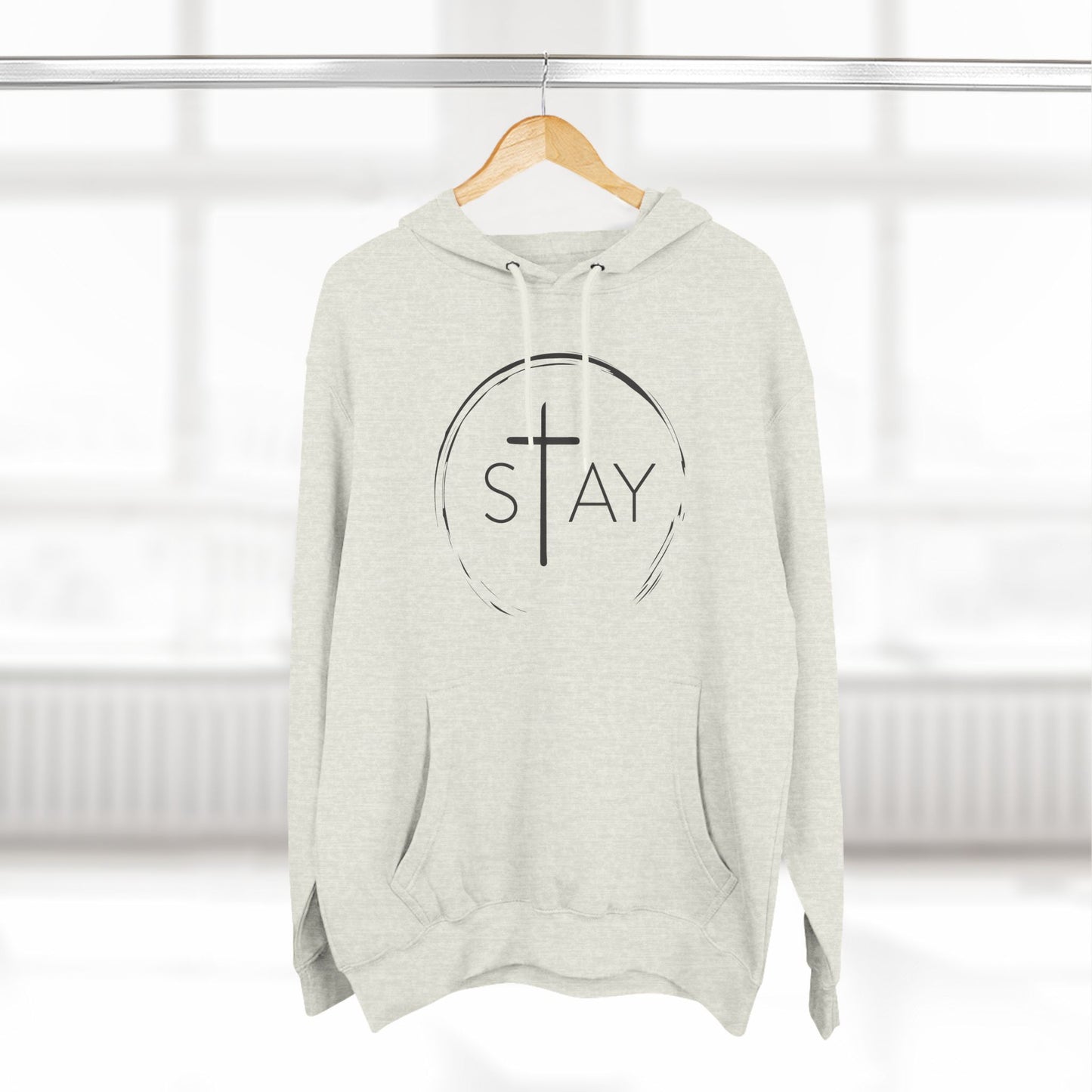 StayAlive™️ with Cross Three-Panel Fleece Hoodie Unisex