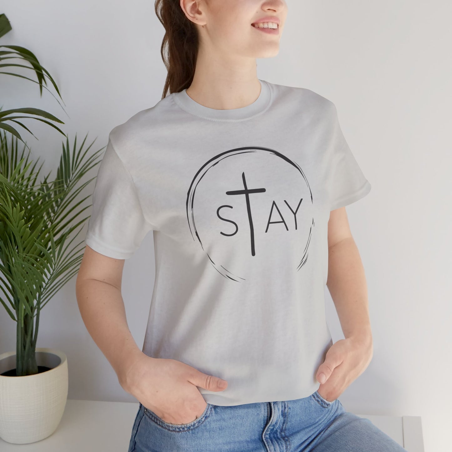 StayAlive™️ with Cross Unisex Jersey Short Sleeve Tee