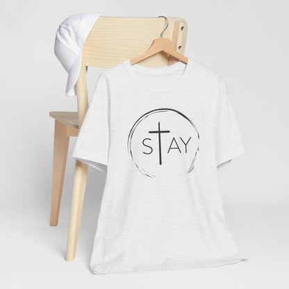 StayAlive™️ with Cross Unisex Jersey Short Sleeve Tee