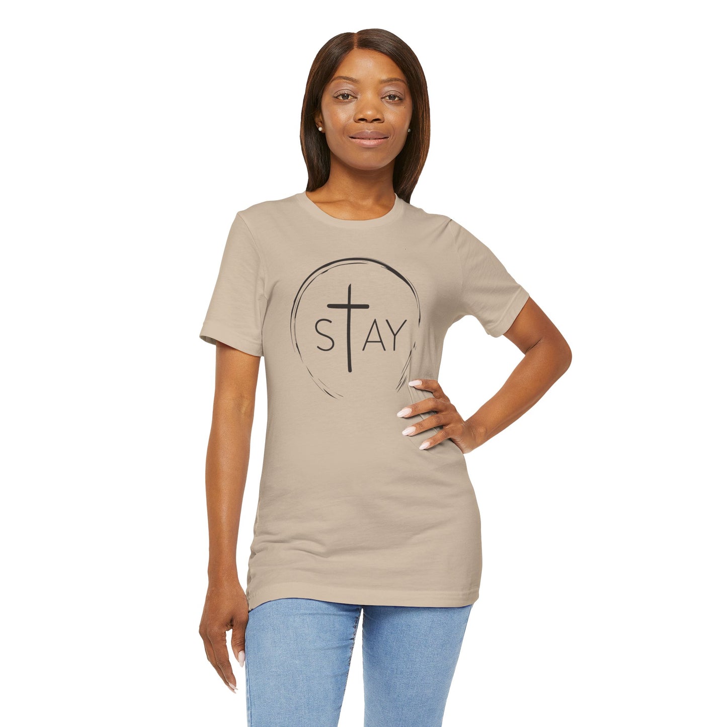 StayAlive™️ with Cross Unisex Jersey Short Sleeve Tee