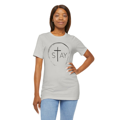 StayAlive™️ with Cross Unisex Jersey Short Sleeve Tee