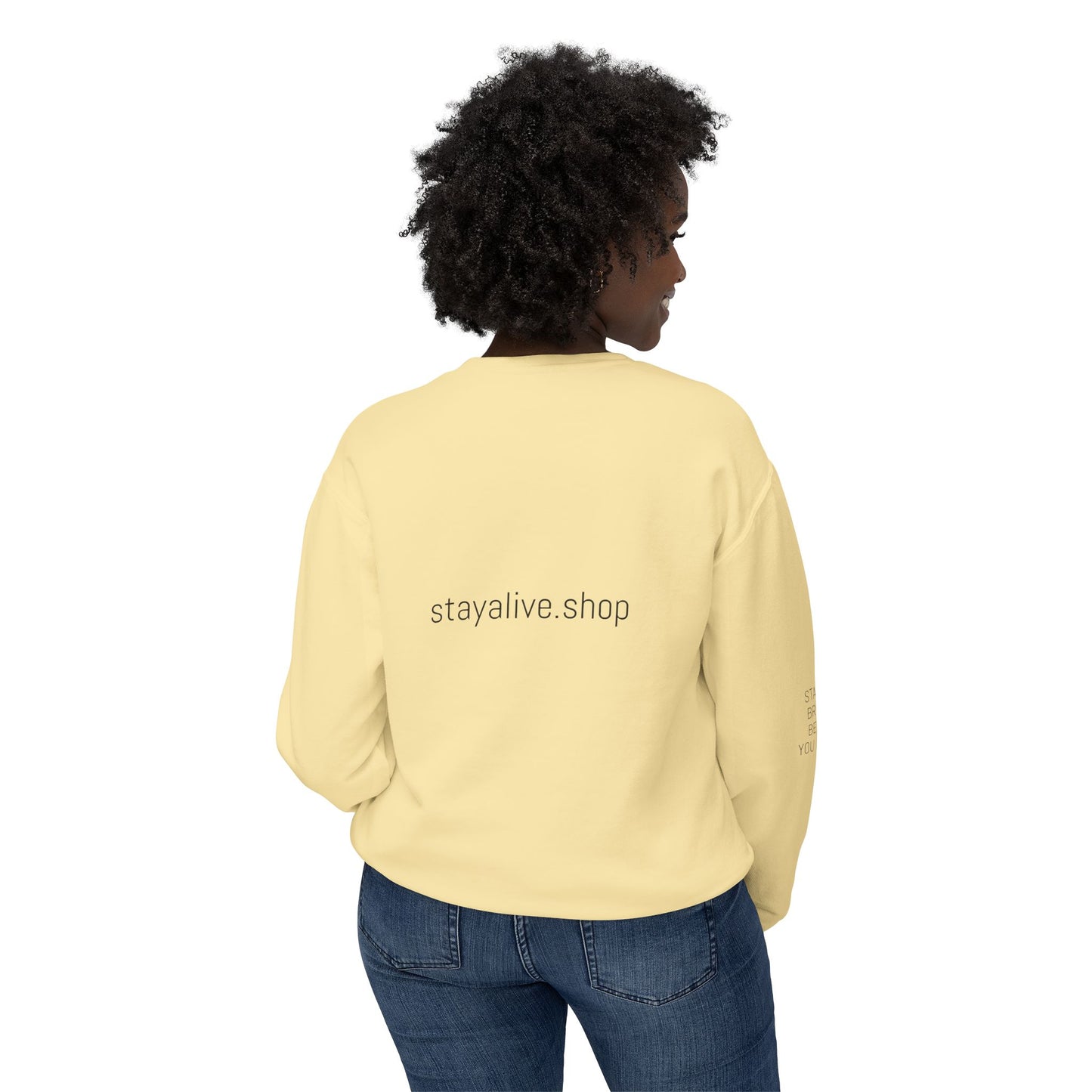 StayAlive™️ with Circle Lightweight Crewneck Sweatshirt Unisex