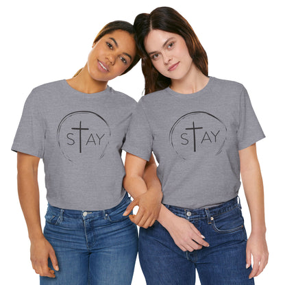 StayAlive™️ with Cross Unisex Jersey Short Sleeve Tee