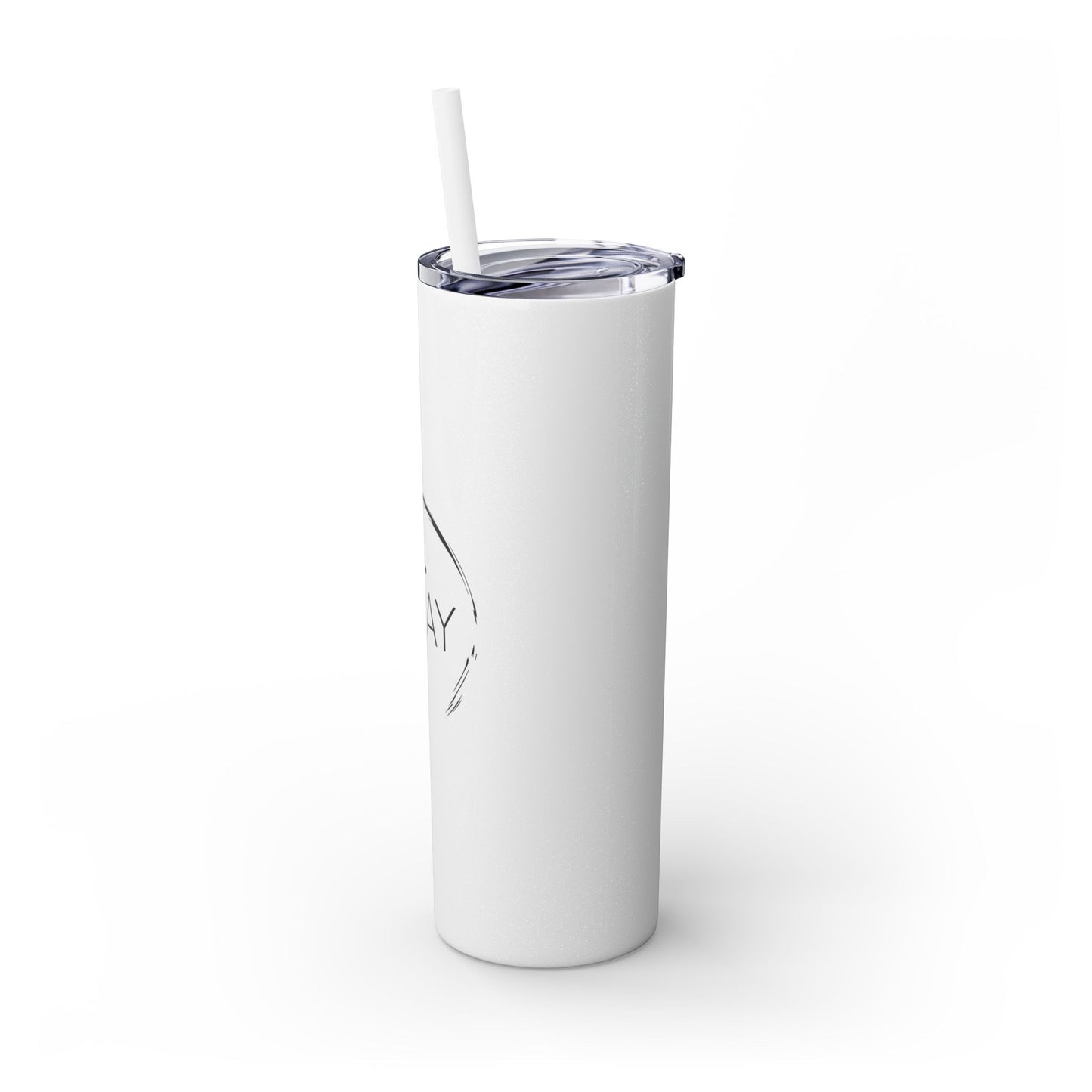 StayAlive™️ with Cross Skinny Tumbler with Straw, 20oz