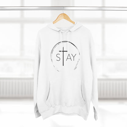 StayAlive™️ with Cross Three-Panel Fleece Hoodie Unisex