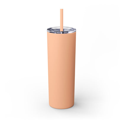 StayAlive™️ with Cross Skinny Tumbler with Straw, 20oz