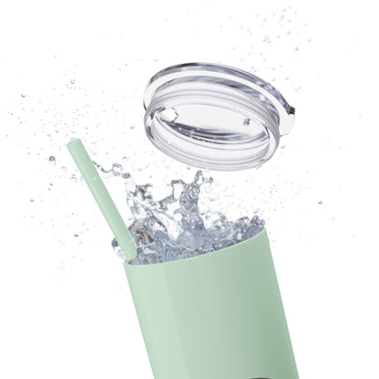 StayAlive™️ with Cross Skinny Tumbler with Straw, 20oz